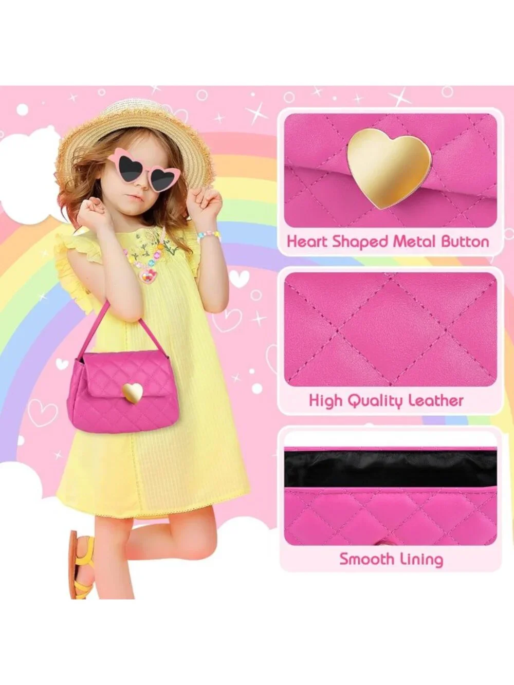Toddler Purse with Watch & Phone - Pretend Play Set for Girls 3-12, Dress Up